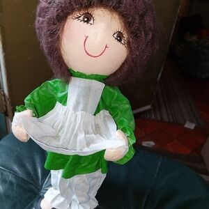 Vintage Starchy. Starched Doll in Green